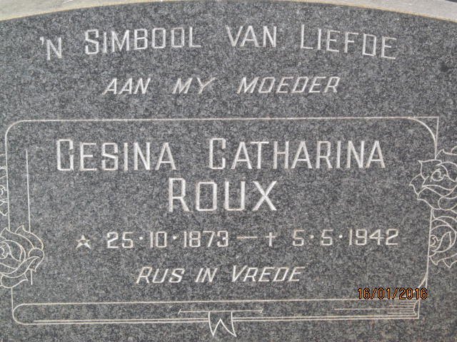 ROUX Gesina Catharina 1873-1942