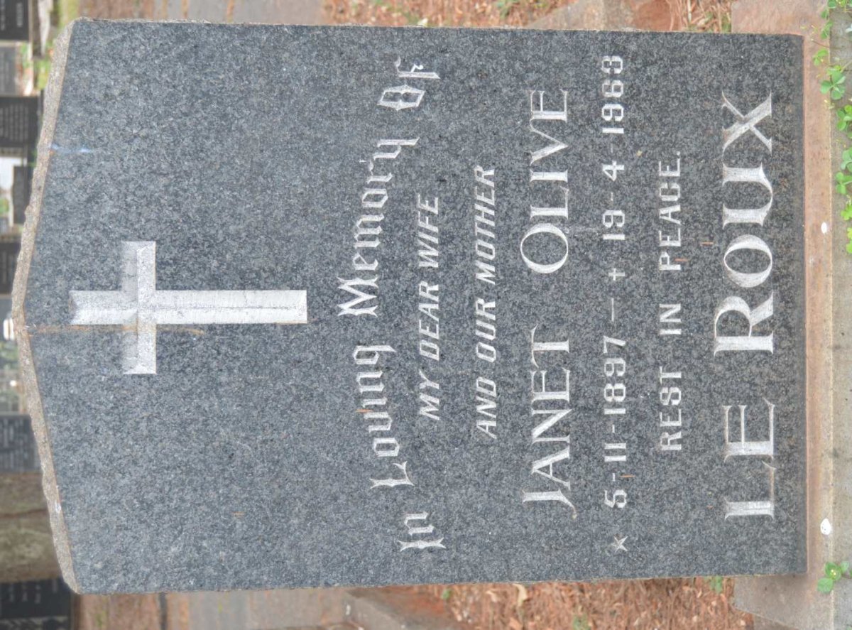 ROUX Janet Olive, le 1897-1963