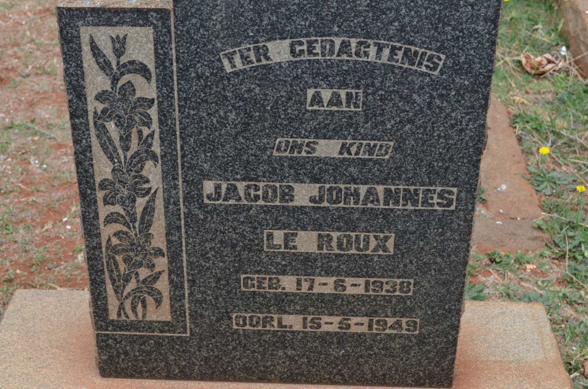 ROUX Jacob Johannes, le 1938-1949