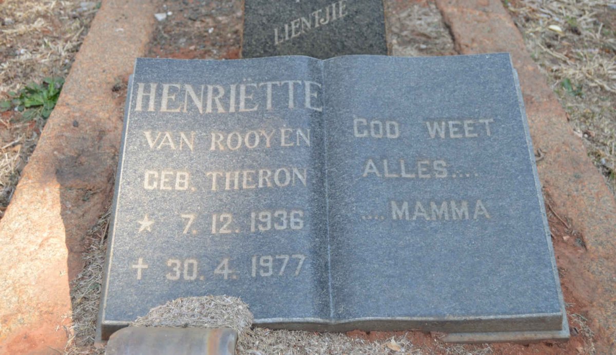 ROOYEN Henriëtte, van nee THERON 1936-1977