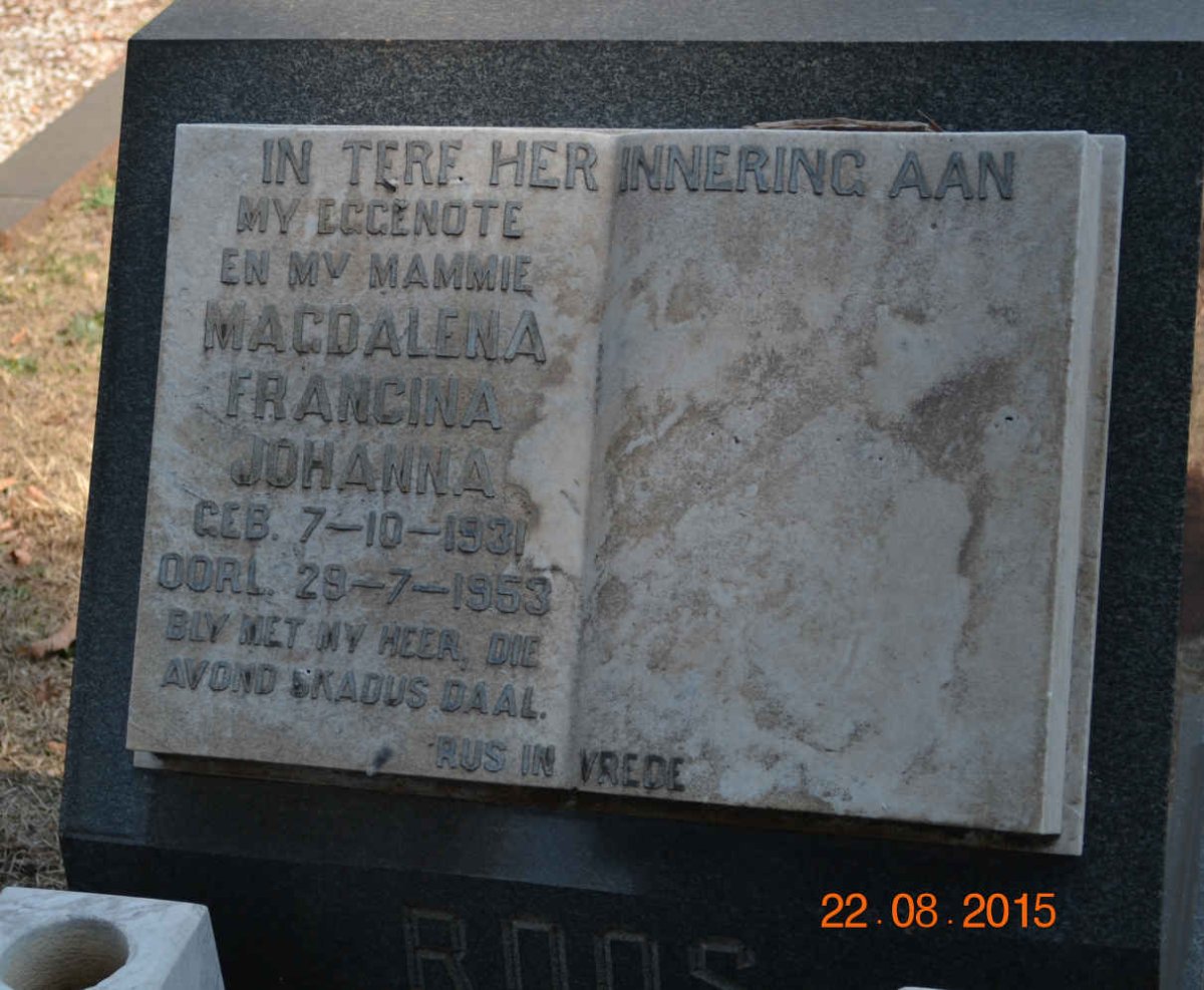 ROOS Magdalena Francina Johanna 1931-1953