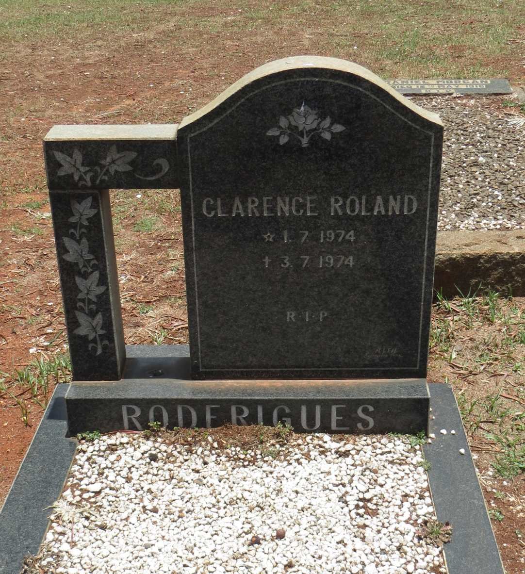 RODERIGUES Clarence Roland 1974-1974