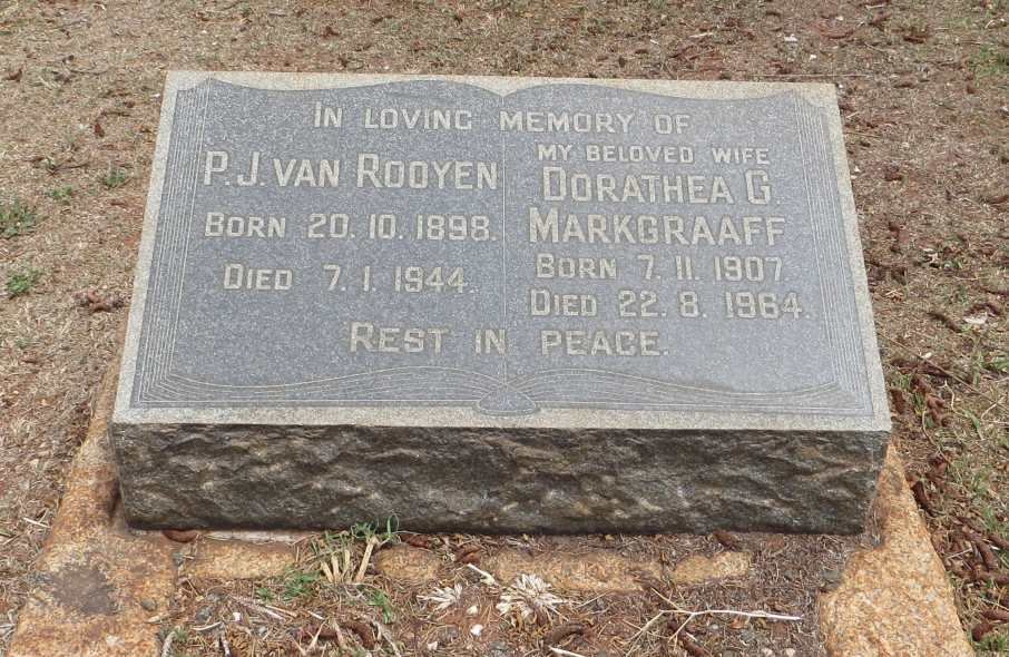 ROOYEN P.J., van 1898-1944 &amp; MARKGRAAFF Dorathea G. 1907-1964