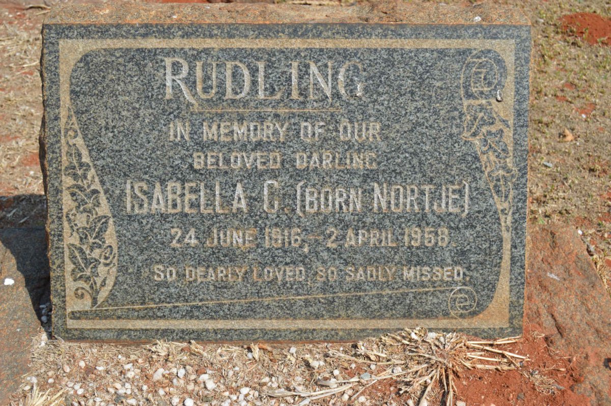 RUDLING Isabella C. nee NORTJE 1916-1958