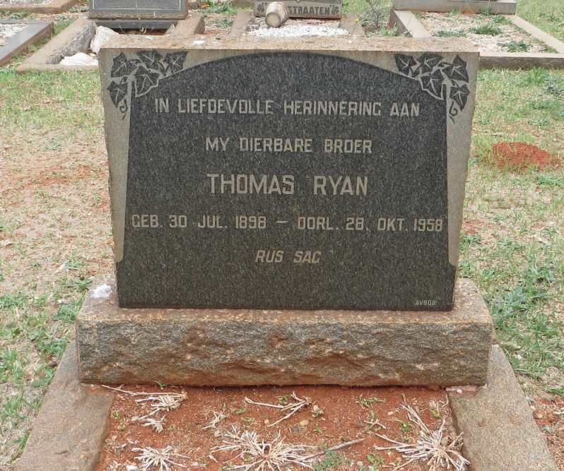 RYAN Thomas 1898-1958