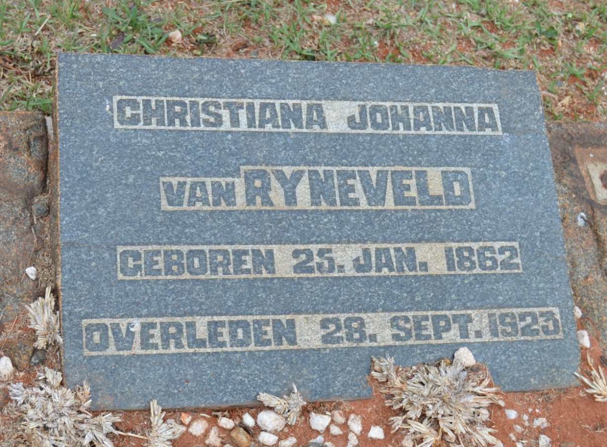 RYNEVELD Christiana Johanna, van 1862-1923
