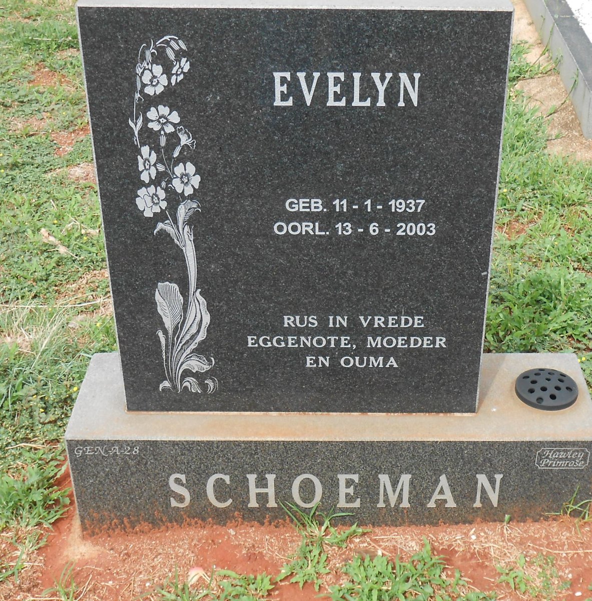 SCHOEMAN Evelyn 1937-2003