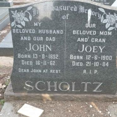 SCHOLTZ John 1892-1962 &amp; Joey 1900-1984