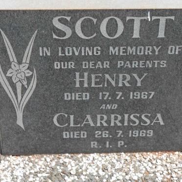 SCOTT Henry -1967 &amp; Clarrissa -1969