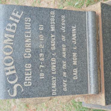 SCHOOMBIE Greig Cornelius 1959-1961