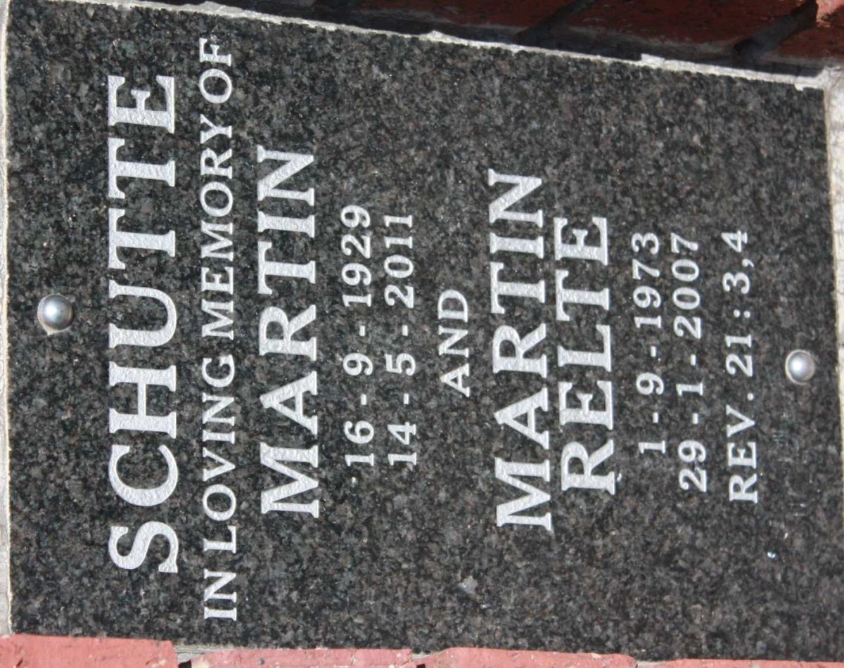 SCHUTTE Martin 1929-2011 :: SCHUTTE Martin Relte 1973-2007