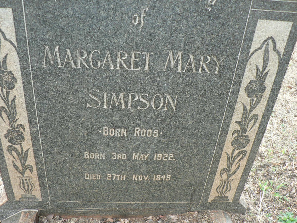 SIMPSON Margaret Mary nee ROOS 1922-1949