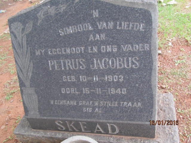SKEAD Petrus Jacobus 1903-1940