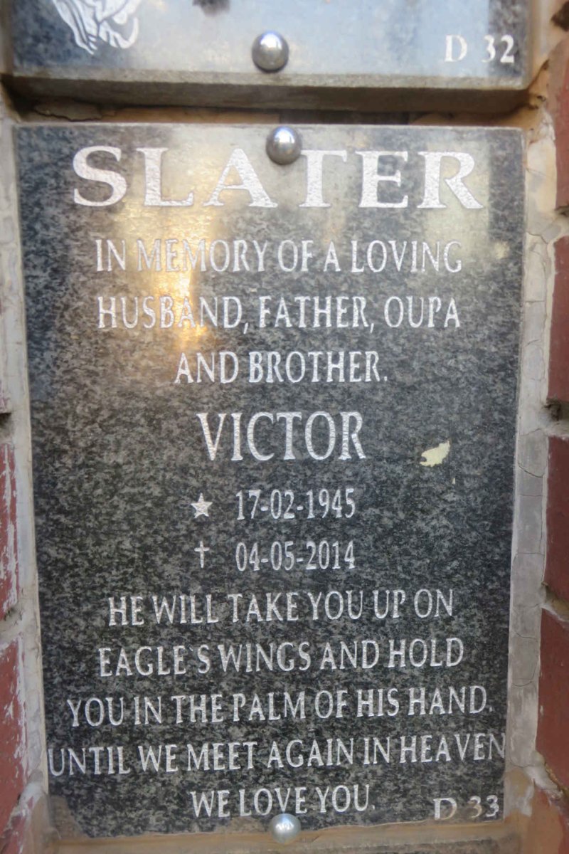 SLATER Victor 1945-2014
