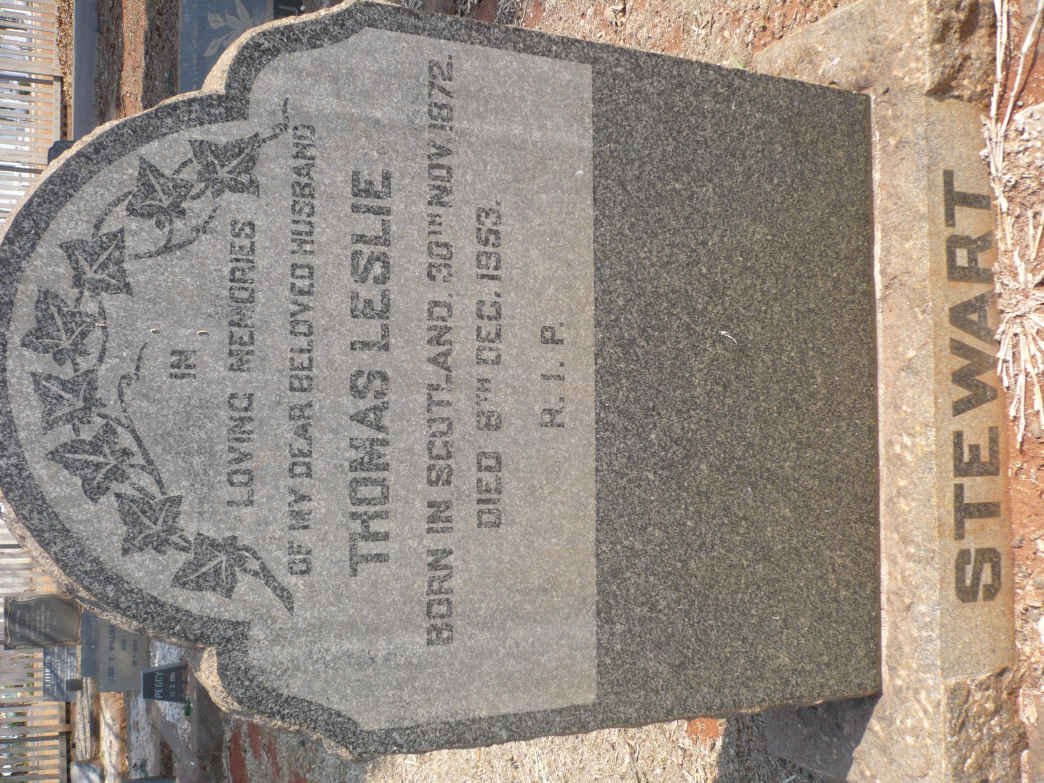STEWART Thomas Leslie 1872-1953