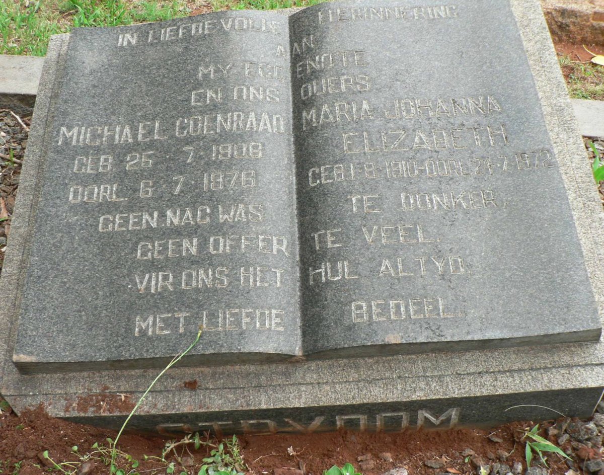STRYDOM Michael Coenraad 1906-1976 &amp; Maria Johanna Elizabeth 1910-1972