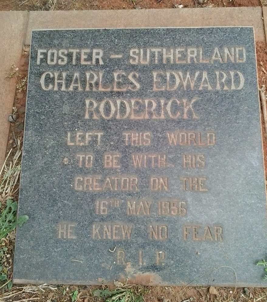SUTHERLAND Charles Edward Roderick, Foster -1956