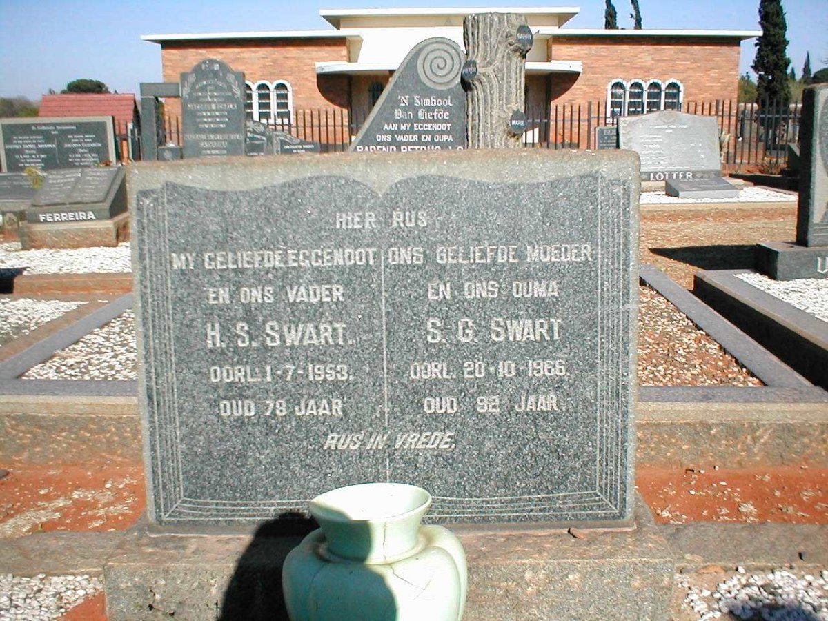 SWART H.S. -1953 &amp; S.G. -1966