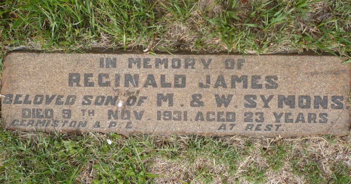 SYMONS Reginald James -1931