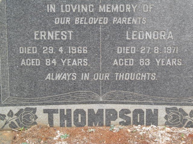 THOMPSON Ernest -1966 &amp; Leonora -1971