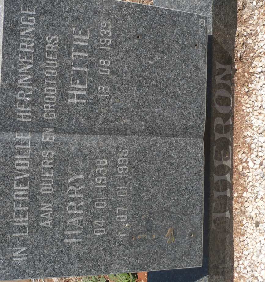 THERON Harry 1938-1996 &amp; Hettie 1939-