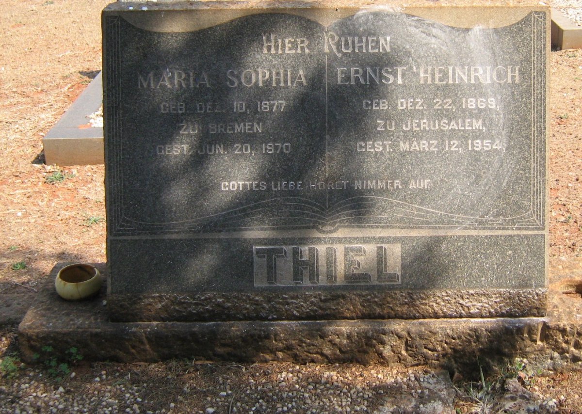THIEL Ernst Heinrich 1869-1954 &amp; Maria Sophia 1877-1970