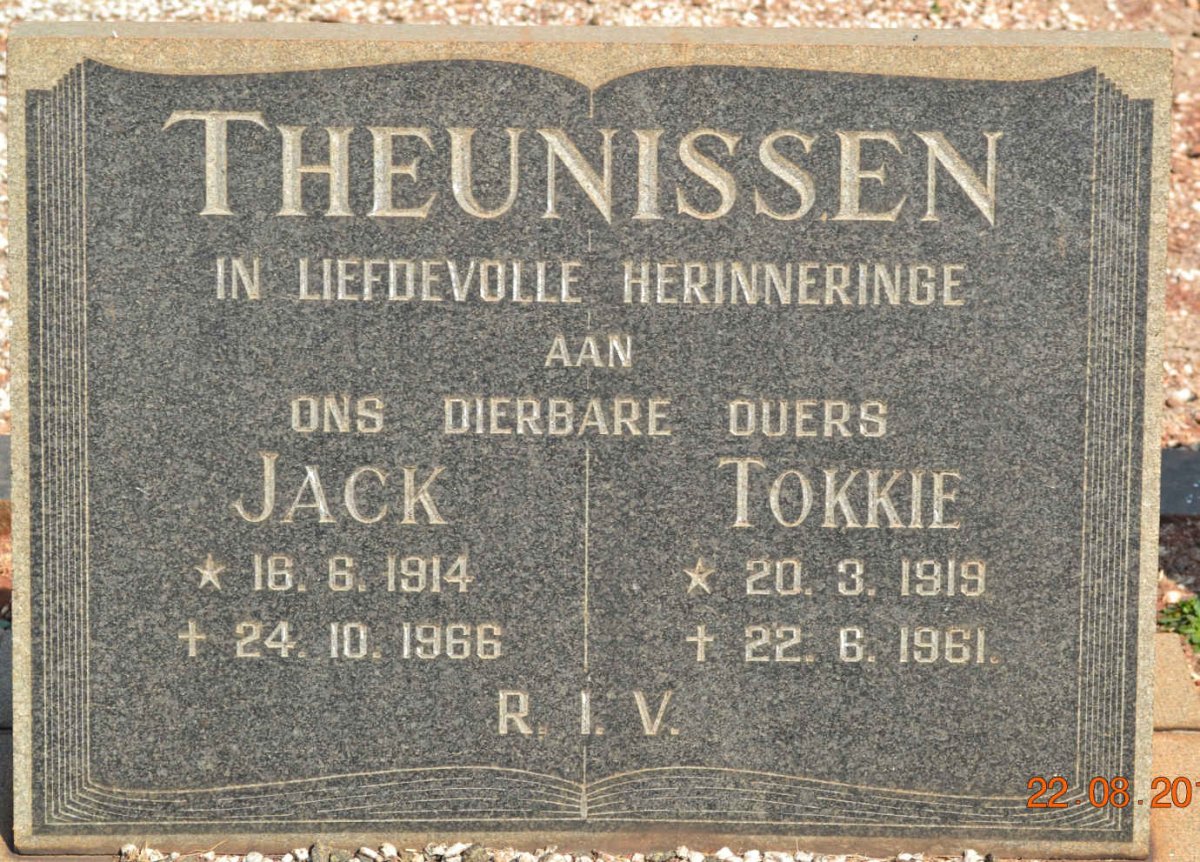 THEUNISSEN Jack 1914-1966 &amp; Tokkie 1919-1961