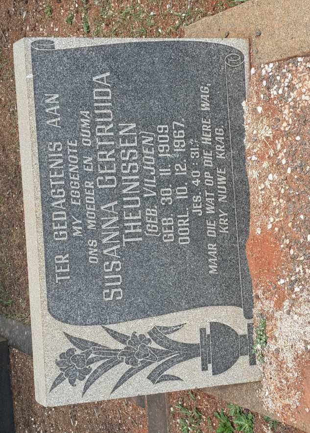 THEUNISSEN Susanna Gertruida nee VILJOEN 1909-1967