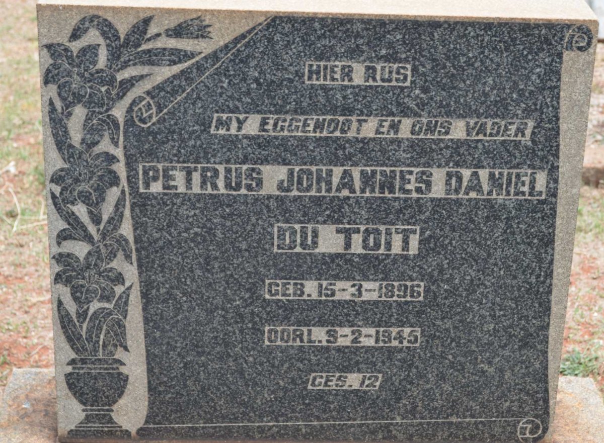 TOIT Petrus Johannes Daniel, du 1896-1945