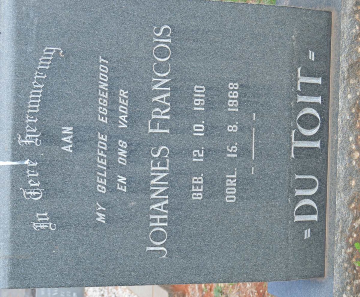 TOIT Johannes Francois, du 1910-1968