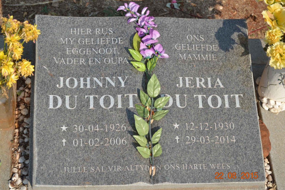 TOIT Johnny, du 1926-2006 &amp; Jeria 1930-2014