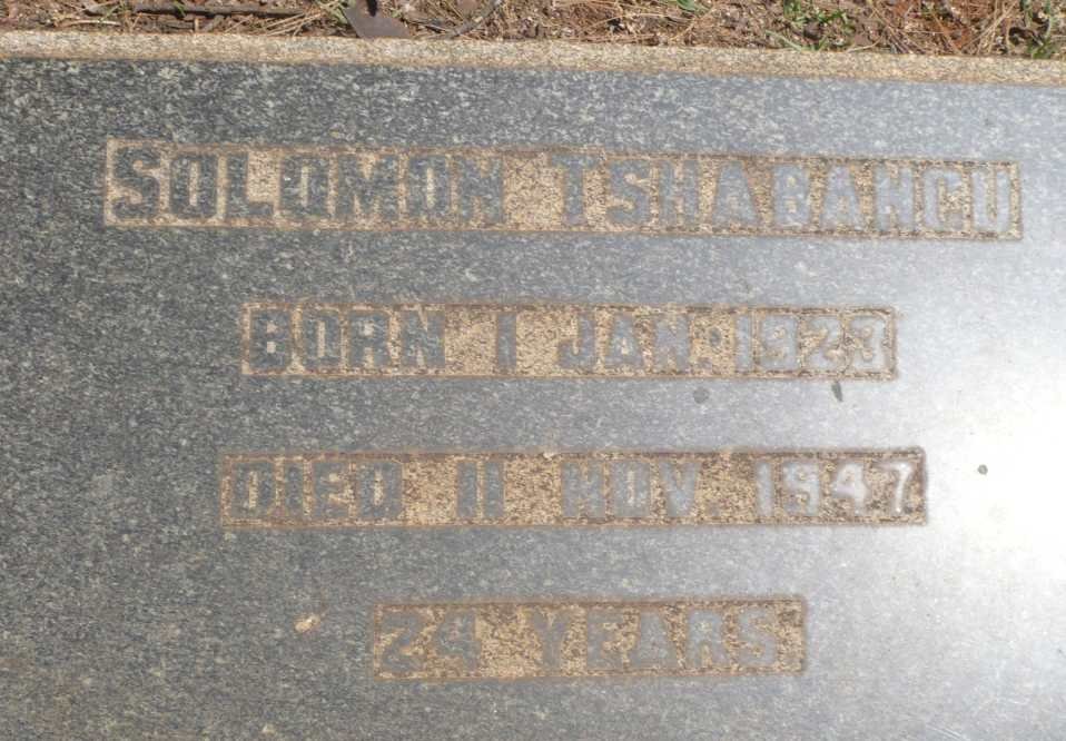 TSHABANCU Solomon 1923-1947