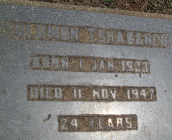TSHABANGU Solomon 1923-1947