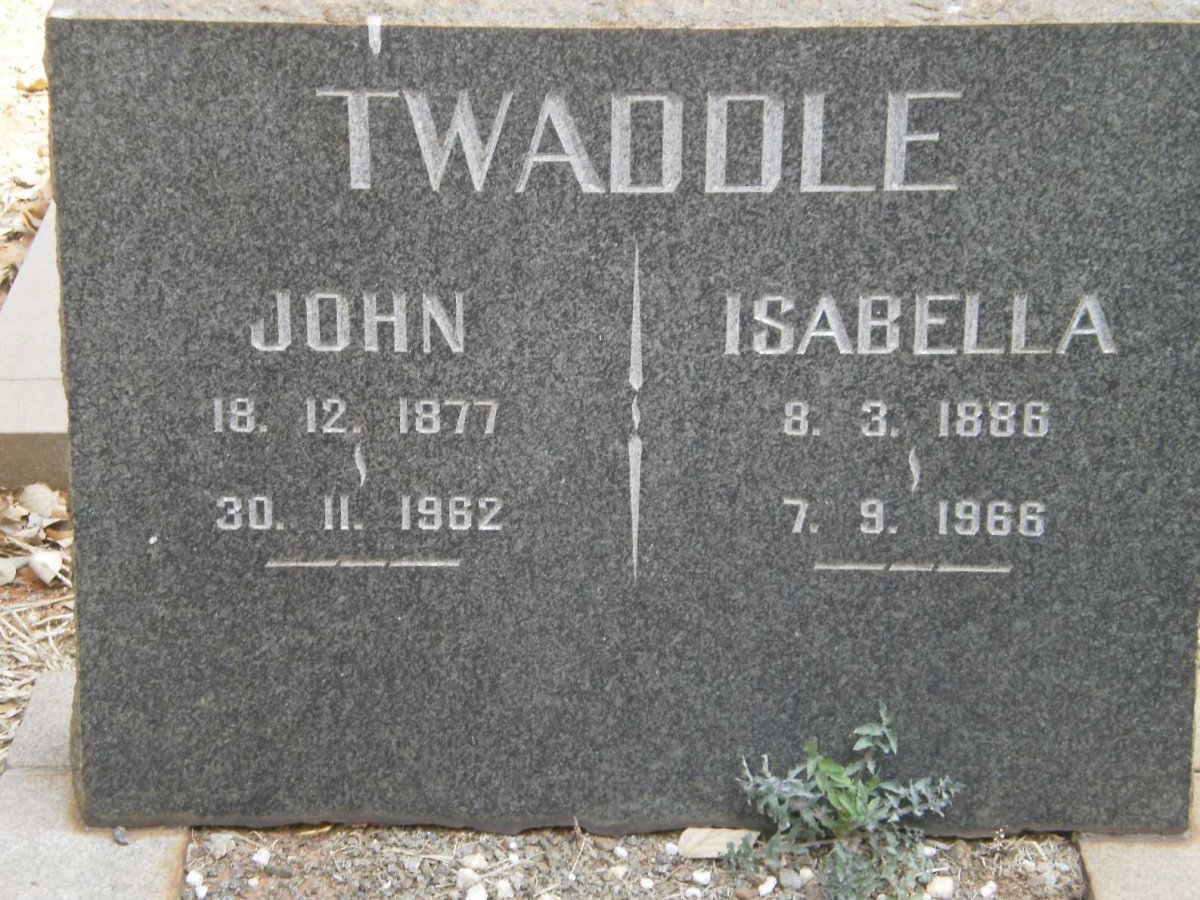 TWADDLE John 1877-1962 &amp; Isabella 1886-1966