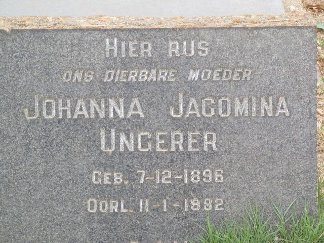 UNGERER Johanna Jacomina 1896-1982
