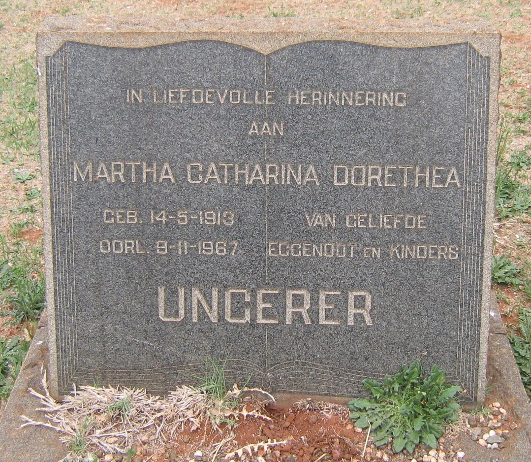 UNGERER Martha Catharina Dorethea 1913-1967