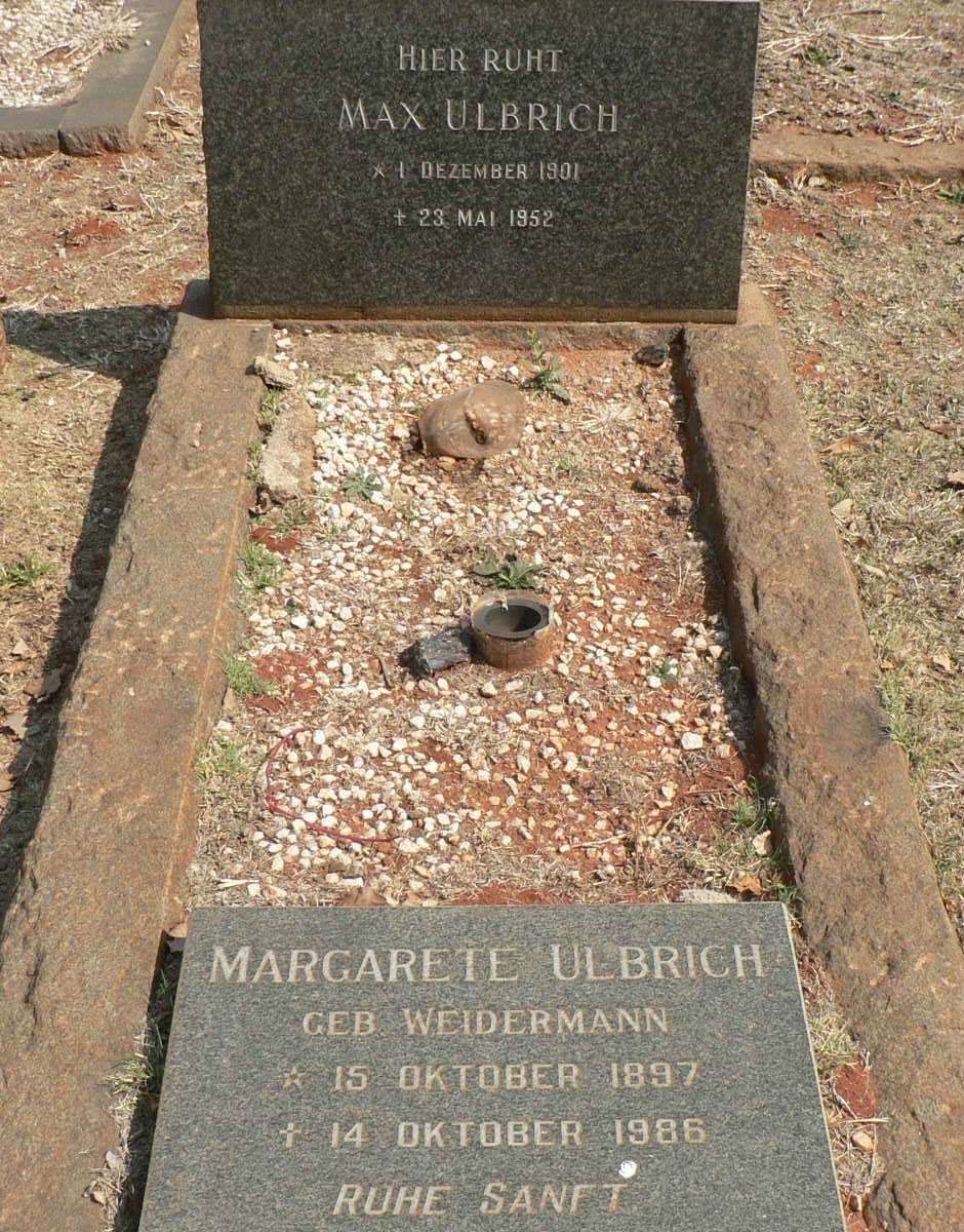 ULBRICH Max 1901-1952 &amp; Margarete WEIDERMANN 1897-1986