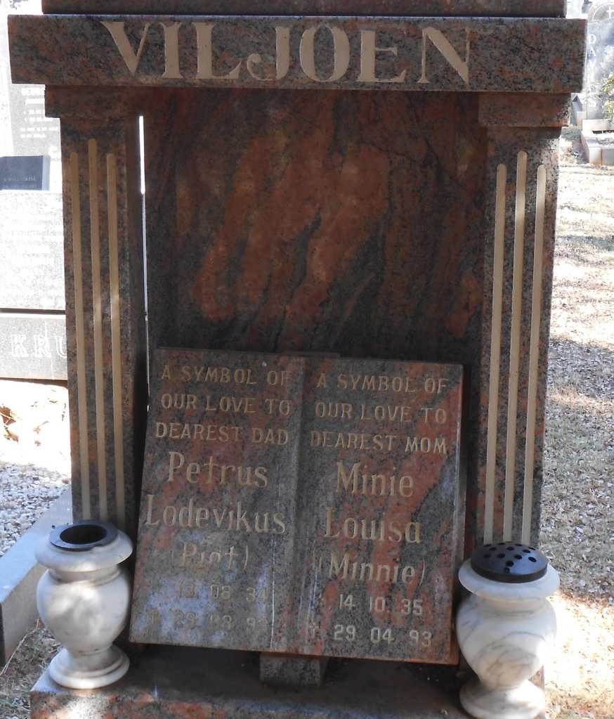 VILJOEN Petrus Lodevikus 1933-199? &amp; Minie Louisa 1935-1993