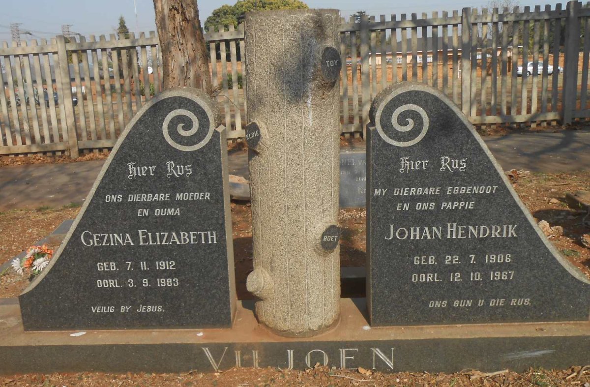 VILJOEN Johan Hendrik 1906-1967 &amp; Gezina Elizabeth 1912-1983
