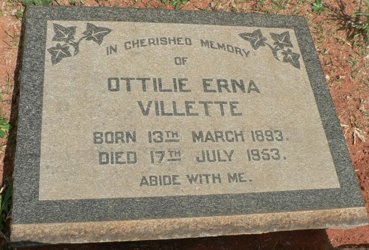 VILLETTE Ottilie Erna 1893-1953