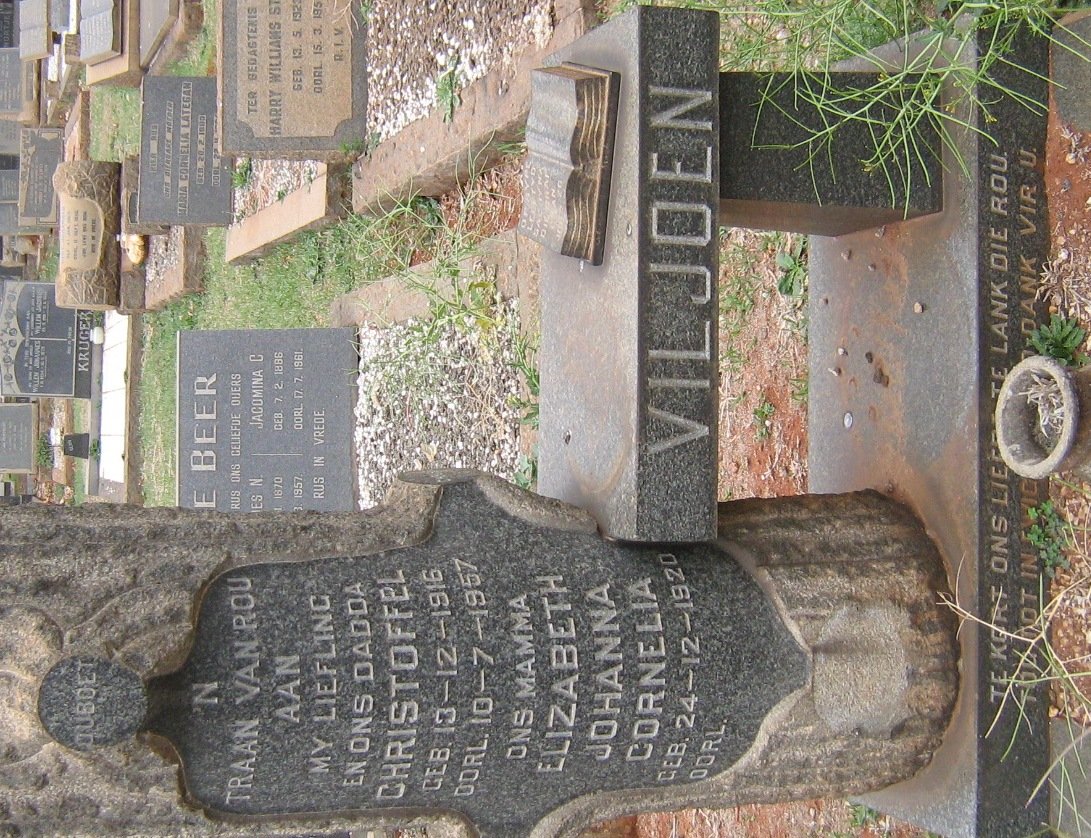 VILJOEN Christoffel 1916-1957 &amp; Elizabeth Johanna Cornelia 1920-