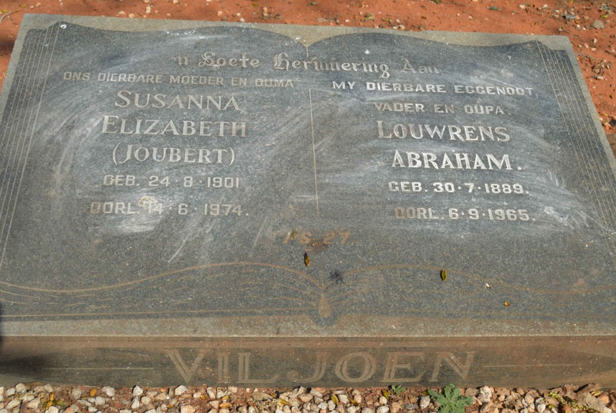 VILJOEN Louwrens Abraham 1889-1965  Susanna Elizabeth JOUBERT 1901-1974