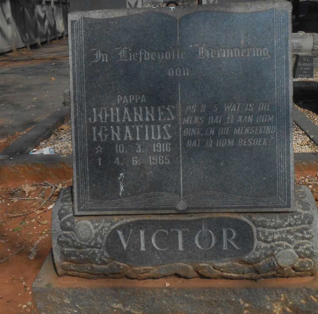 VICTOR Johannes Ignatius 1916-1965