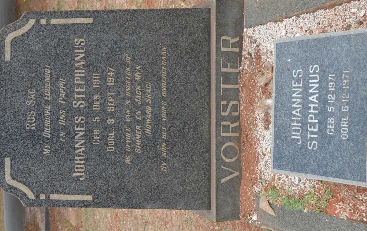 VORSTER Johannes Stephanus 1911-1947 :: VORSTER Johannes Stephanus 1971-1971
