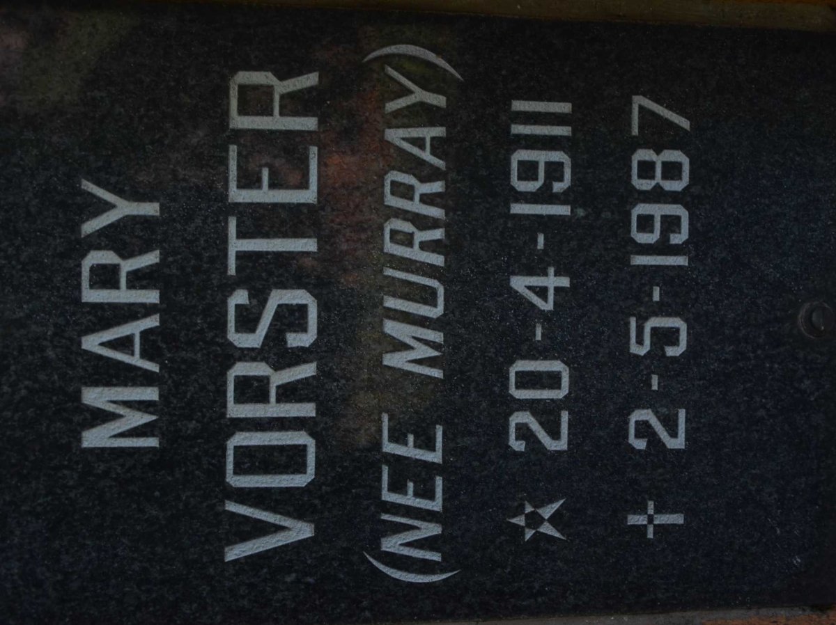 VORSTER Mary nee MURRAY 1911-1987