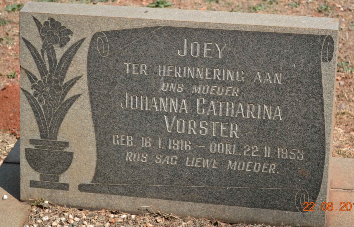 VORSTER Johanna Catharina 1916-1953