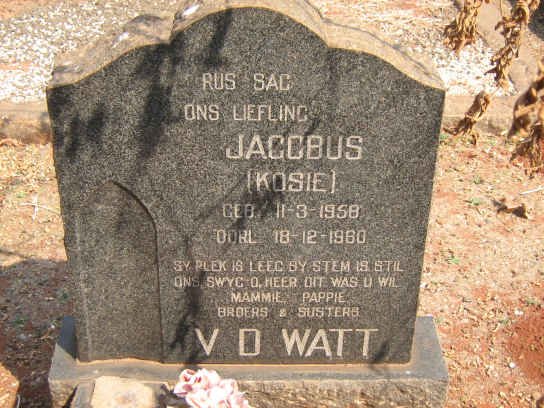 WATT Jacobus, v.d. 1958-1960