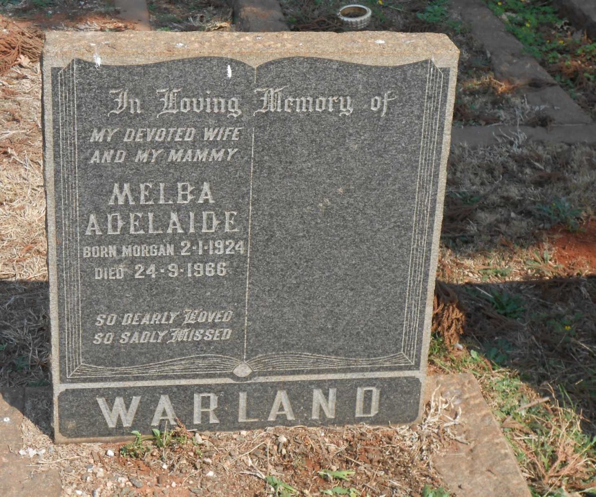 WARLAND Melba Adelaide 1924-1966