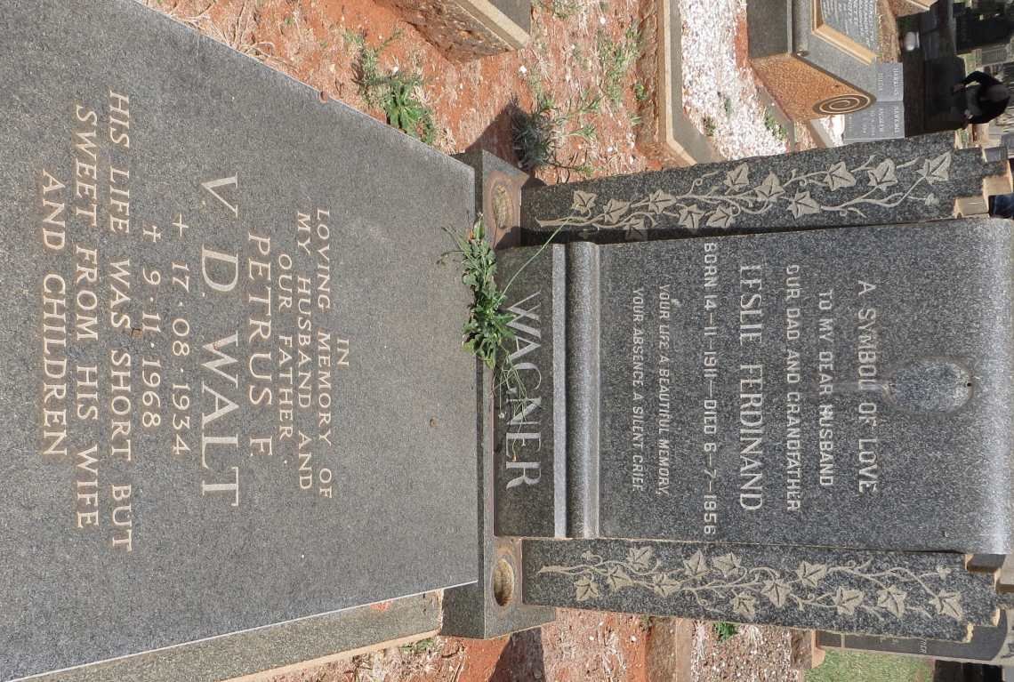 WAGNER Leslie Ferdinand 1911-1956 :: WALT Petrus F., v.d. 1934-1968