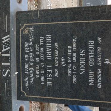 WATTS Richard John Seddon -1963 &amp; Violet 1901-1981